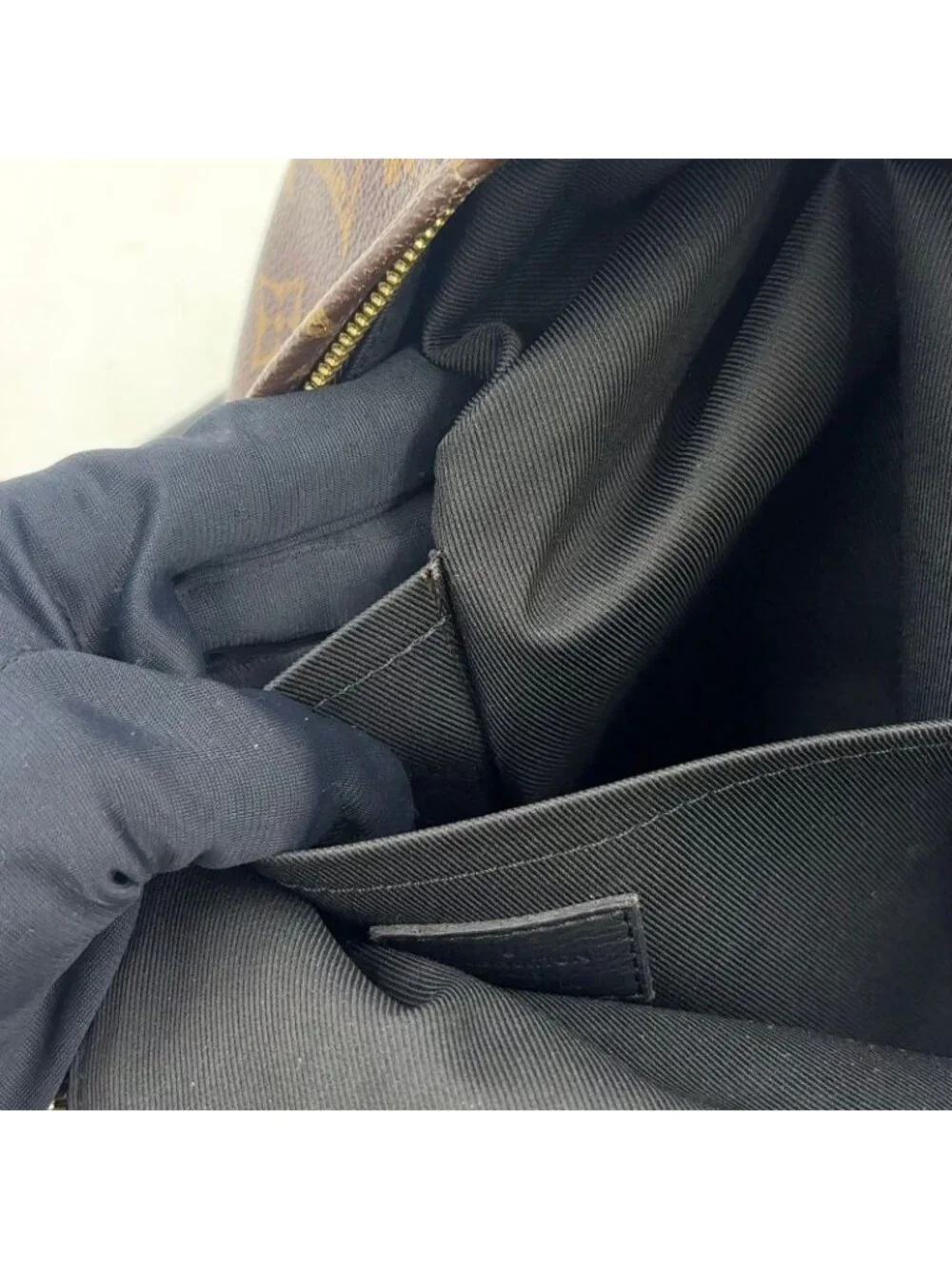 Louis Vuitton Palm Springs PM Monogram Leather Brown Black Backpack Gold